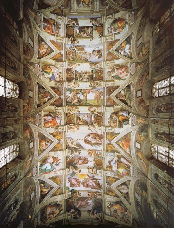 Michelangelo Buonarroti plfond of the Sixtijnse chapel Rome Vatican Norge oil painting art